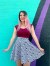 Burgandy Retro Boat Neck Top