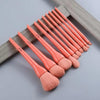 Durable 10pcs Natural Hair Colorful Makeup Brushes