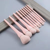Durable 10pcs Natural Hair Colorful Makeup Brushes