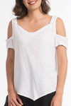 Mylie Cold Shoulder Top 100% Cotton Gauze