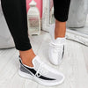 Elegant Sport Women's Vulcanized Female Lace Up Mesh Sneakers Round Toe Casual Walking Shoes Mesh Flat Anti-slip Women Breathable Mesh Fashion Sneakers